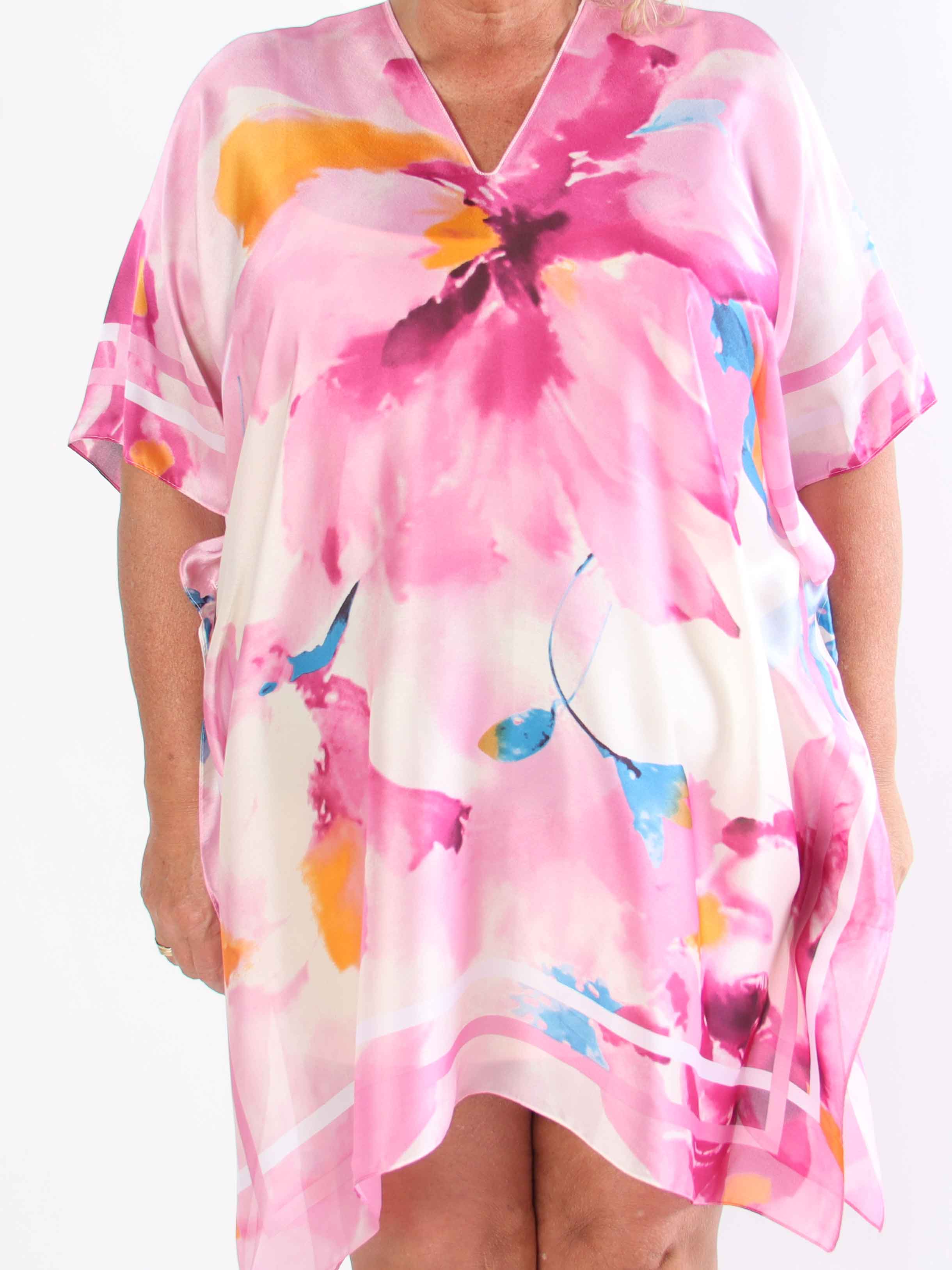 Maggie - Plus size tunika i blød viskose og silke